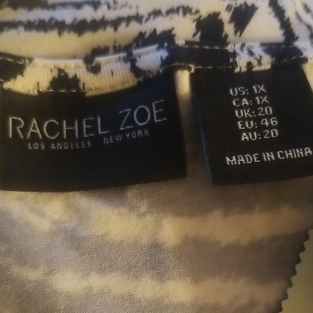 Rachel Zoe Black and White Tropical Print Dress Coverup - Picture 2 of 6